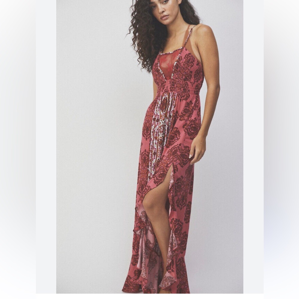 Free People red paisley patterned maxi dress